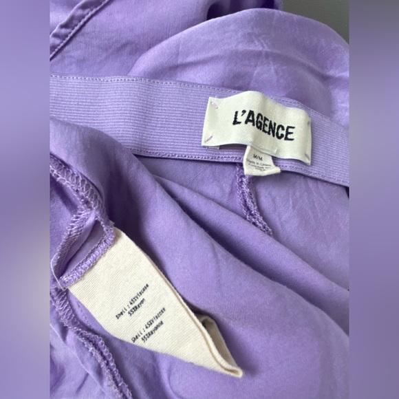 L'AGENCE Clarisa Bias Lilac Satin Slip Lavender Purple Midi Luxury Skirt - Picture 4 of 6